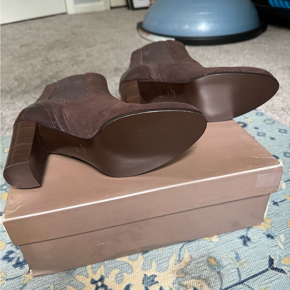Rare Andrea Catini Italian Booties, Brown Sparkly Suede Finish, New, Size 39 - Picture 5 of 5